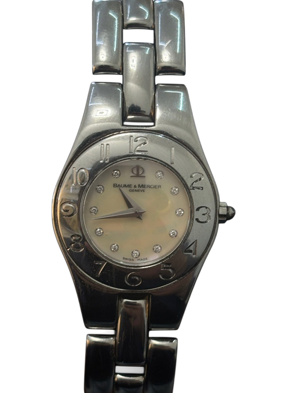 Baume & Mercier Linea FULL SET, MOP DIAL, 2005 YEAR, STEEL AND DIAMONDS. BEST P-
