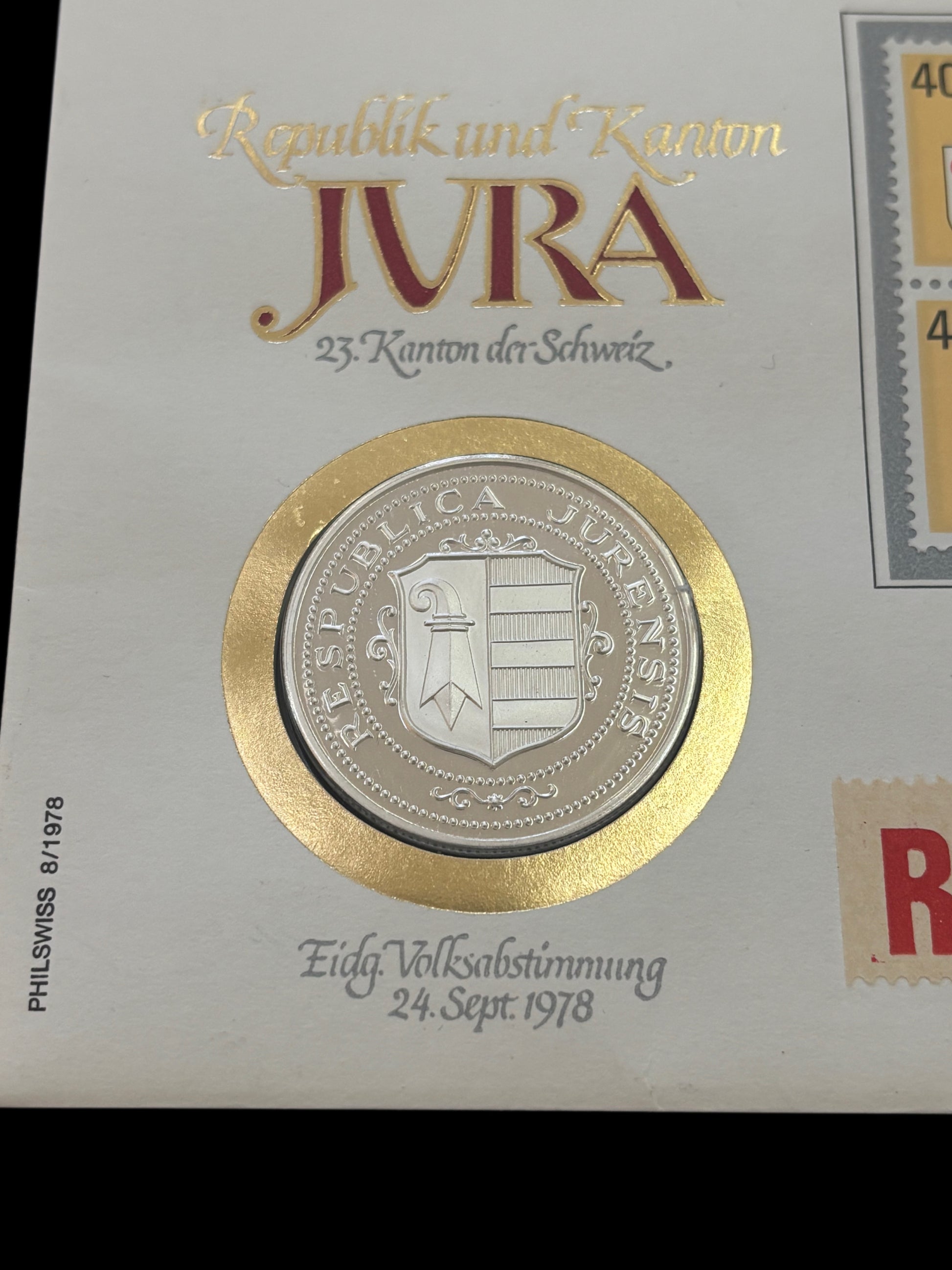 JVRA 1979 Moneta e francobolli in argento puro