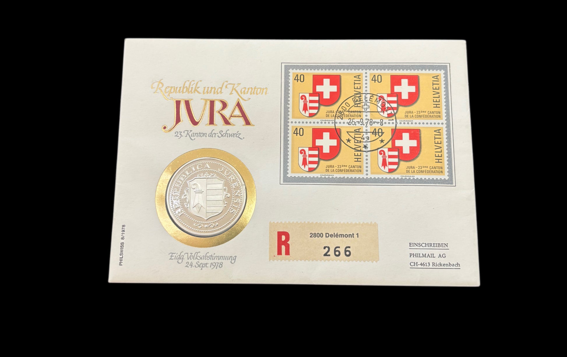 JVRA 1979 Moneta e francobolli in argento puro