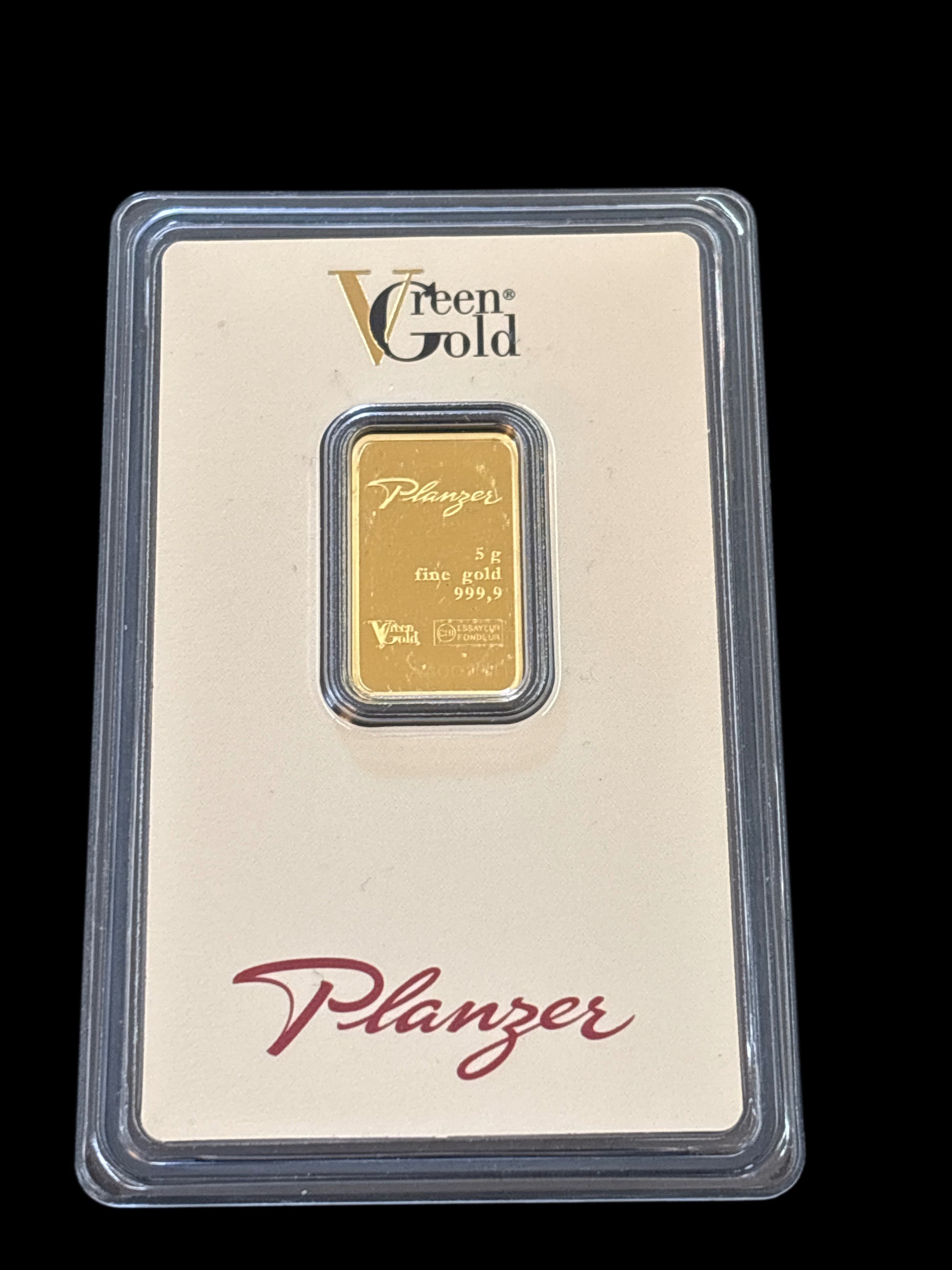 5 g GOLD 999 GREEN GOLD VALCAMBI X PLANZER