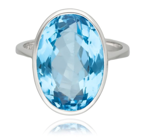 ANELLO TOPAZIO 5 Ct ORO 18 kt  7.8G